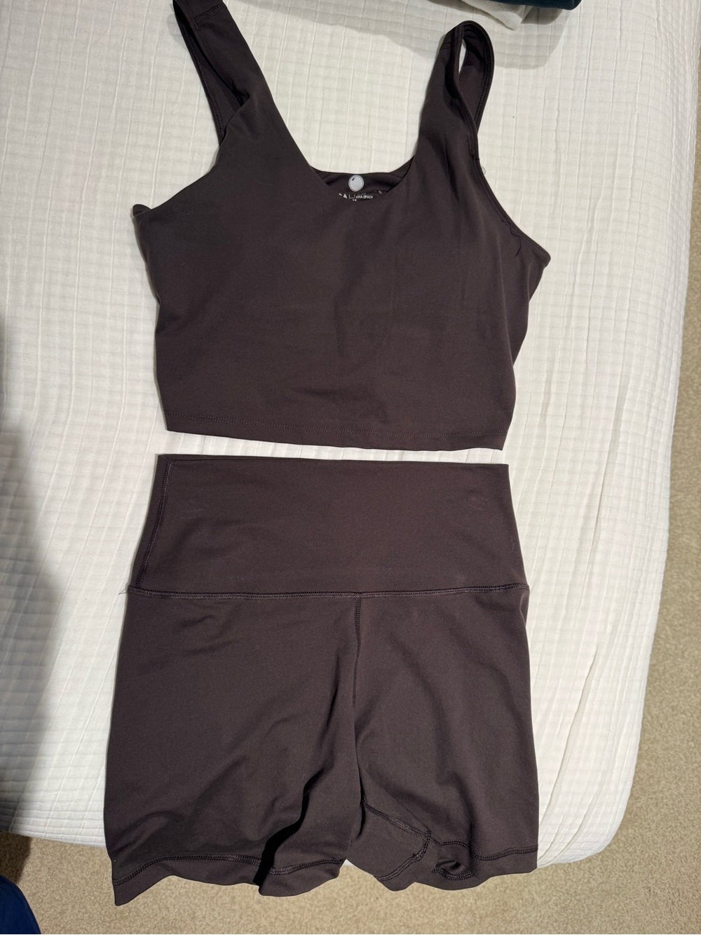 Black Activewear Crop Tank and High-Waist Shorts Set